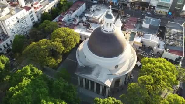 Plan Sagittal Arrière Église Ronde Des Places Publiques Belgrano — Video