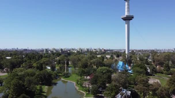 Parque Atracciones Abandonado Sur Buenos Aires Con Juegos Atracciones Completo — Vídeo de stock