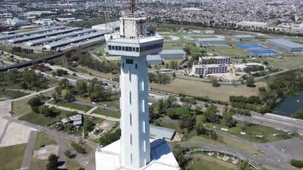 Κεραίες Και Εγκαταστάσεις Μετάδοσης Εγκαταλελειμμένο Διαστημικό Πύργο Στη Villa Lugano — Αρχείο Βίντεο