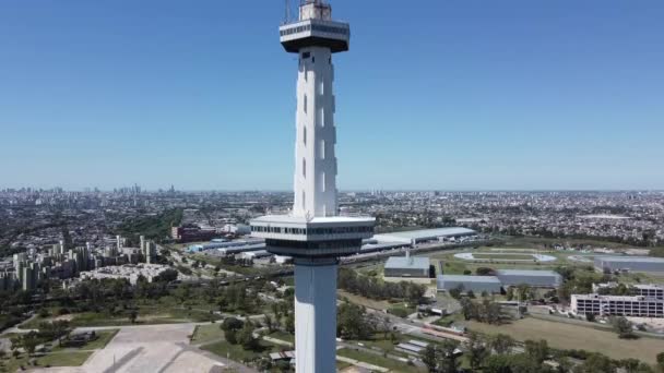 Заброшенная Башня Лугано Городской Парк Вид Буэнос Айрес Рио Плата — стоковое видео