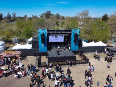 stage of the Warmichella lifestyle party in Ingeniero Maschwitz in Escobar and anniversary of the founding of the city clipart