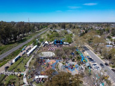 Panoramic view of the Warmichella lifestyle festival and fair and Maschwitz anniversary in Escobar clipart