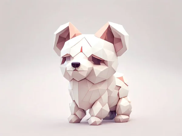 3d rendering of a white bear with a toy puzzle