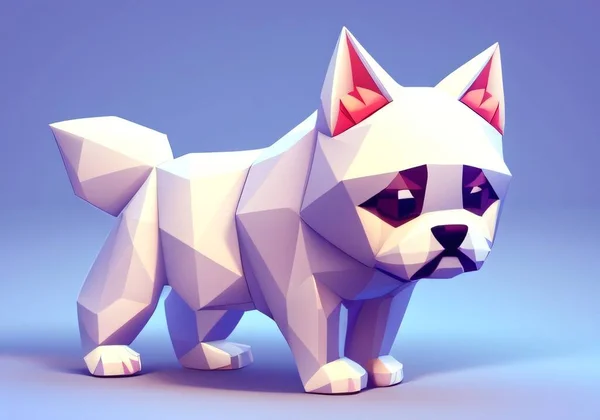 3d rendering of a dog with a white background