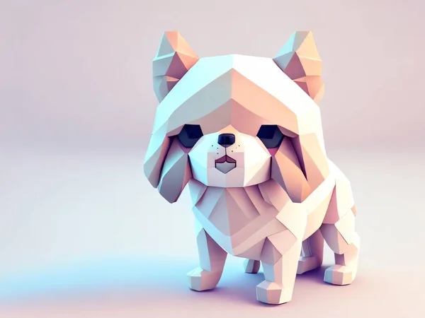 3d illustration of a dog with a white background