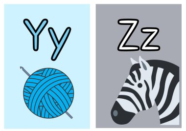 Anaokulu için alfabe flaş kartı - 13