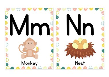 Alfabe Flashcard - 7 sanat grafik tasarımı