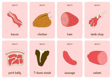 Bej çizgili yiyecek flaş kartı - 2