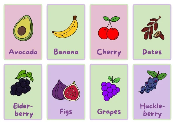 Flashcards Owoców — Zdjęcie stockowe