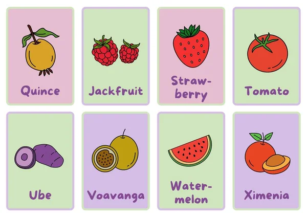 Flashcards Frutas — Fotografia de Stock