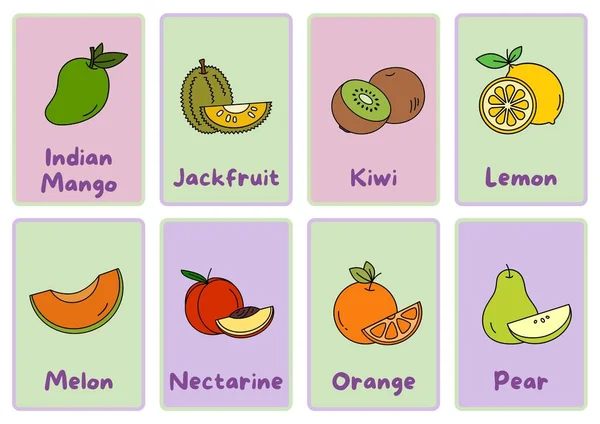 Flashcards Frutas — Fotografia de Stock