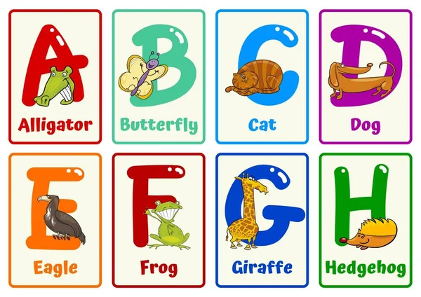 Alphabet Állatok Flash Kártyák — Stock Fotó