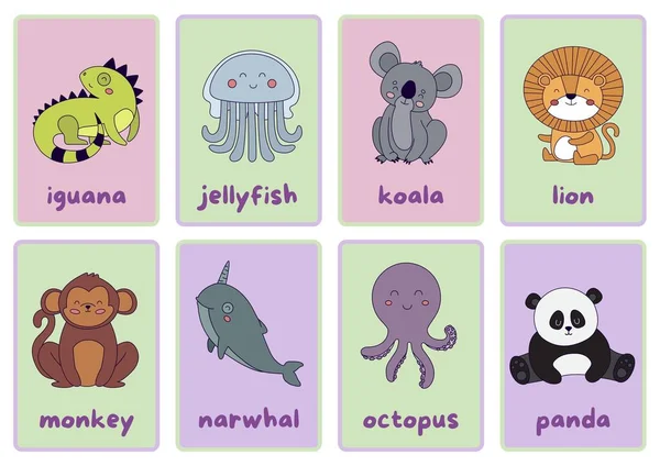 Animal Alphabet Flashcards — Stock Photo, Image