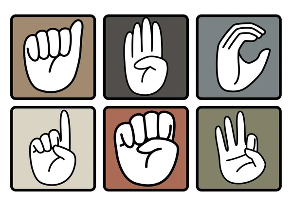Asl Alphabet Hand Sign Matching Flashcards — Fotografia de Stock