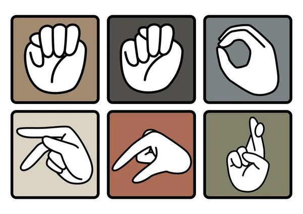 Asl Alphabet Hand Sign Matching Flashcards — Stock Photo, Image