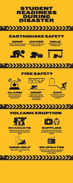 Black Yellow Drrm Disaster Risk Reduction Management Infographic — Stock fotografie