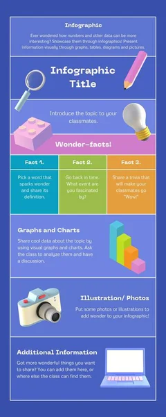 Blue Pink Green Illustration Information Infographic — стокове фото