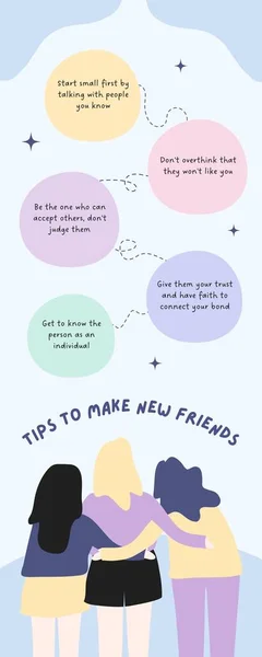 보라색 우정의 Tips Infographics — 스톡 사진