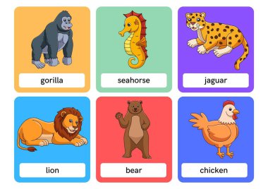 Karikatür Hayvanlar Flaşkartları - 6