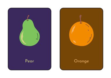 Renkli İngilizce Fruits Flashcard - 2