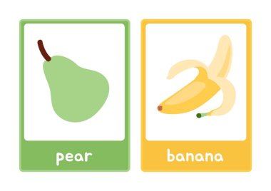 Renkli Resimli Fruits Flashcard - 1