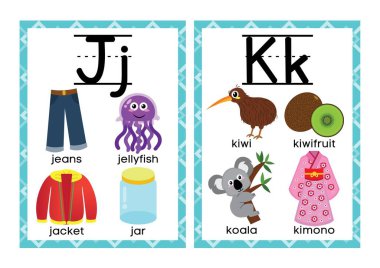 ESL veya ELA Alfabe Flashcards Çocuklar için A-M Flip Book - 6