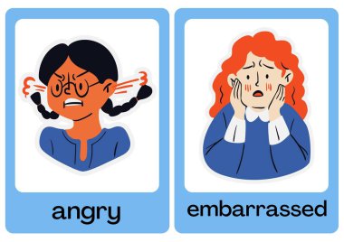 Duygular Flashcards - 2 sanat grafik tasarımı