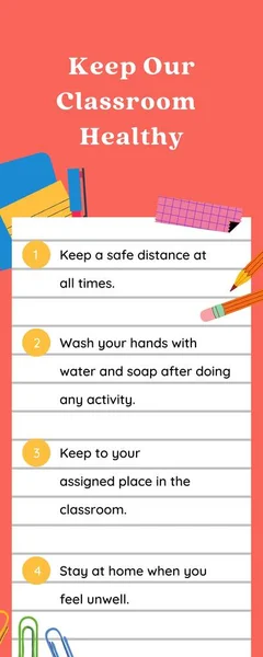 Classroom Health and Safety Rules Elementary Back to School Educational Infographic