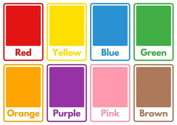 Nombres Color Fichas Fichas Simples — Foto de Stock