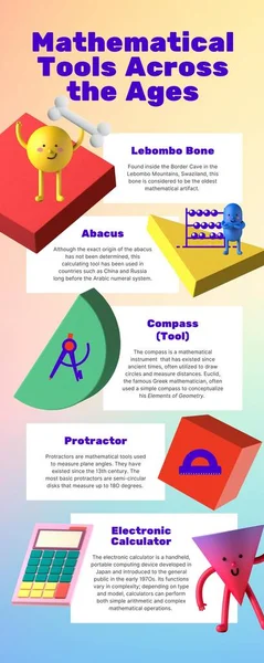 Infographie Amusante Colorée Mathématiques — Photo