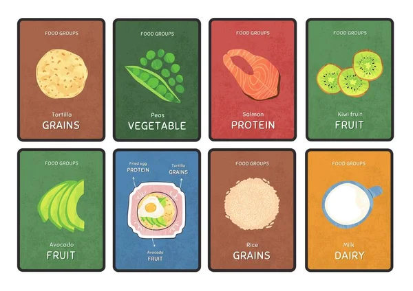 Kolorowe Flashcard Żywności — Zdjęcie stockowe
