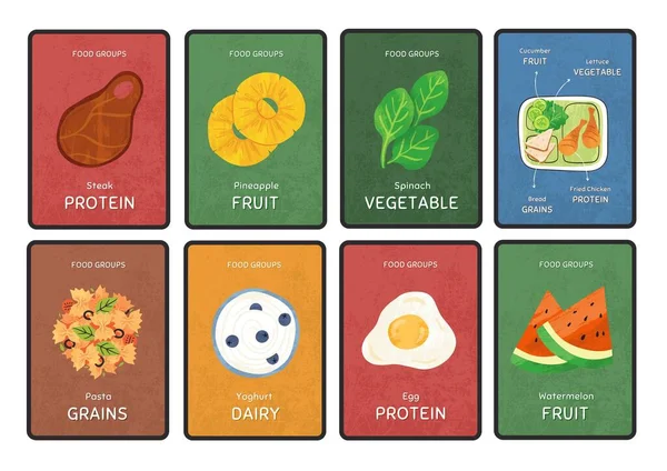 Kleurrijke Food Flashcard — Stockfoto