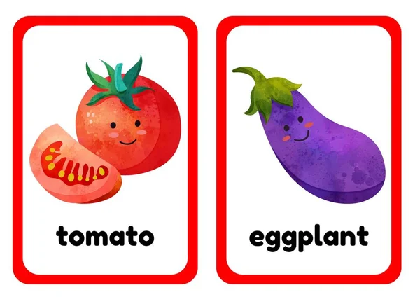 Färgglada Frukt Och Grönsakskort — Stockfoto
