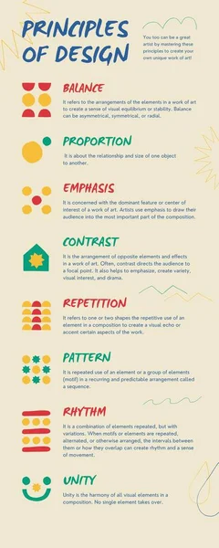 Colorful Hand Drawn Art Theory / Critique Principles of Design Visual Arts Infographic