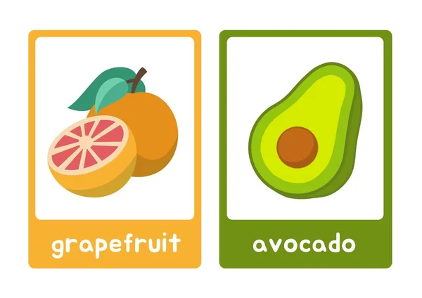 Bunte Illustrative Früchte Karteikarte — Stockfoto