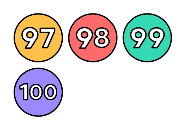 Kleurrijke Nummers Tot 100 Flashcards — Stockfoto