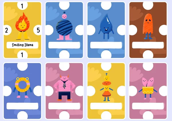 Színes Egyszerű Csata Száma Flash Kártya Játék — Stock Fotó