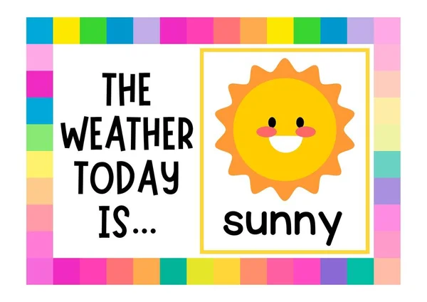 Colorful The Weather Today Circle Time Chart Flashcards - 1