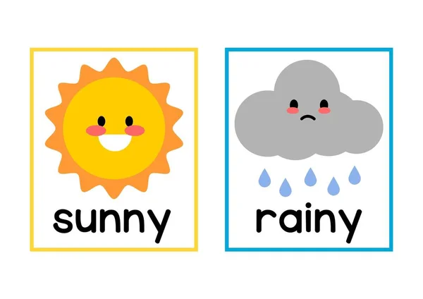 Colorful The Weather Today Circle Time Chart Flashcards - 3