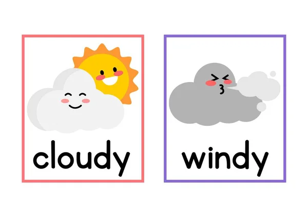 Colorful The Weather Today Circle Time Chart Flashcards - 4