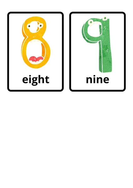 Flashcards Número Colorido — Fotografia de Stock