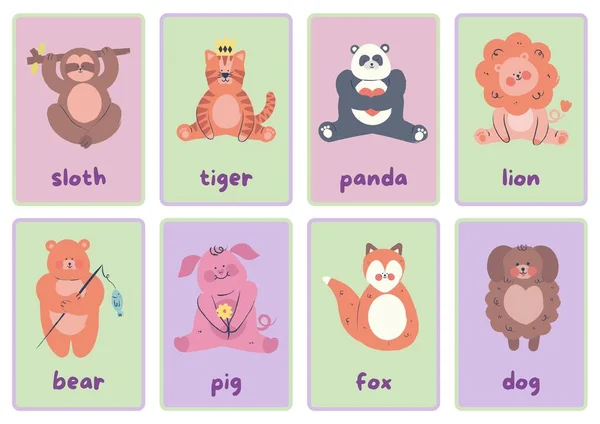 Cute Animal Flashcards — Stock Photo, Image