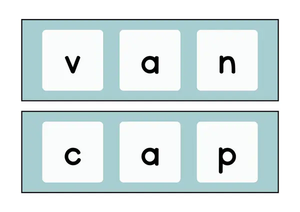 Cvcショート母音単語フラッシュカード — ストック写真
