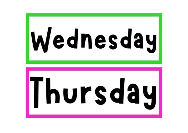 Colorful Days Week Circle Time Chart Flashcards Days Week — Stock Photo, Image