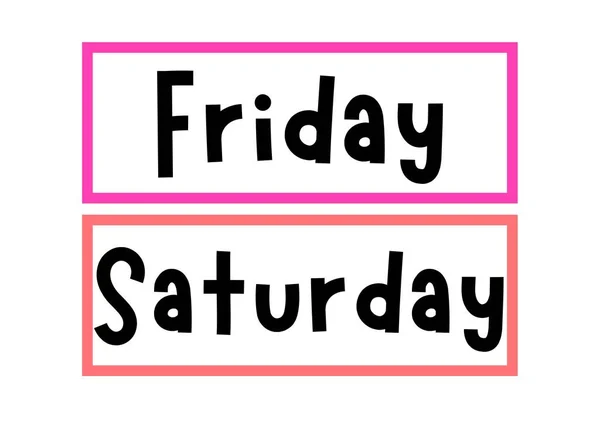 Colorful Days Week Circle Time Chart Flashcard Days Week — стокове фото
