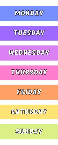 Days Week Bold Rainbow Infographic — Stock Photo, Image