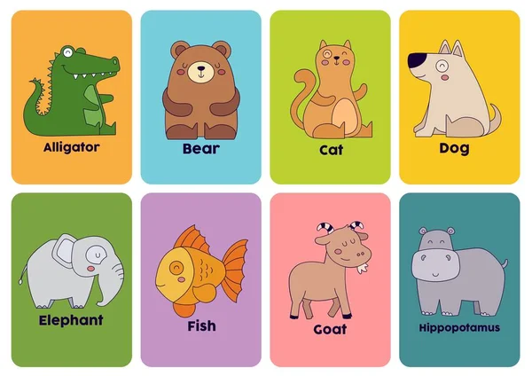 Education Animal Flashcards — Stock Photo, Image