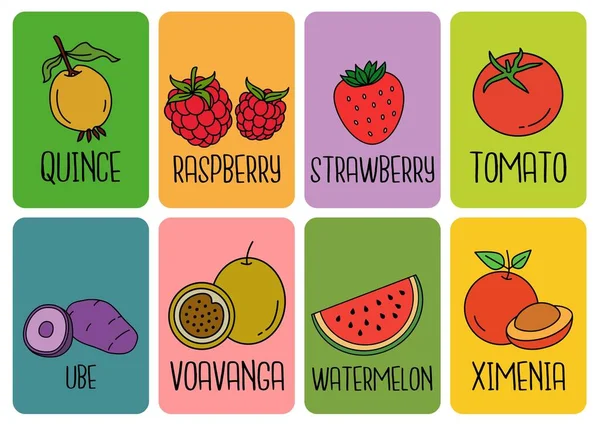 Cartaz Fruta Educação Flashcard — Fotografia de Stock