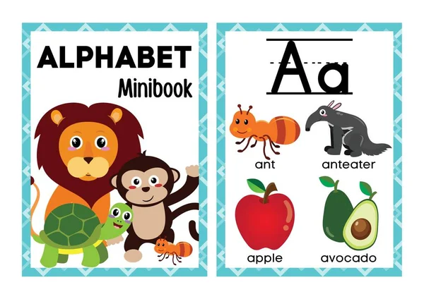 Esl Vagy Ela Ábécé Flash Kártyák Levelek Flip Book Kids — Stock Fotó