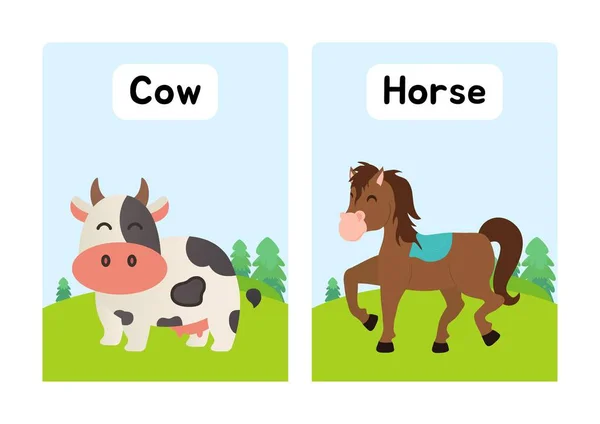 Farm Animals Flashcards — Stock fotografie